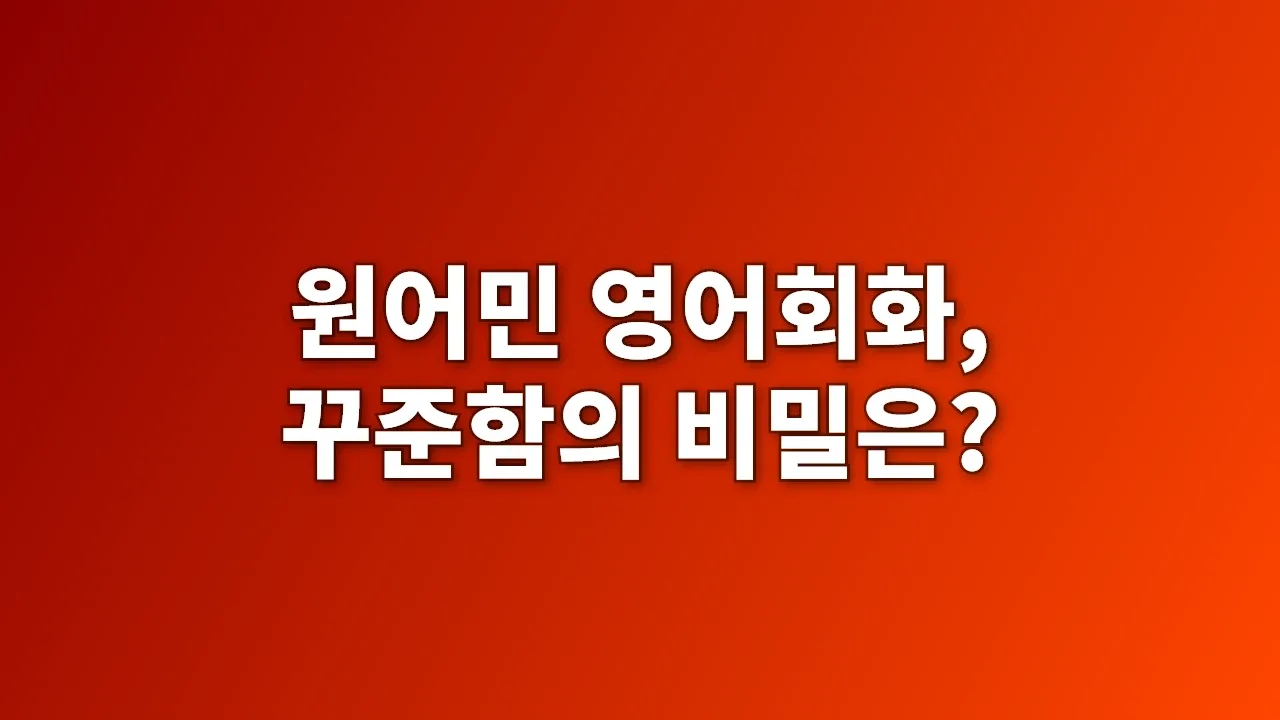 원어민 영어회화, 꾸준함의 비밀은?